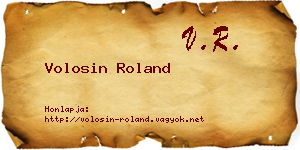 Volosin Roland névjegykártya